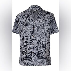 Favant Vintage Hawaiian Aloha Hibiscus Fishing Beach Surf Shirt Mens Button down